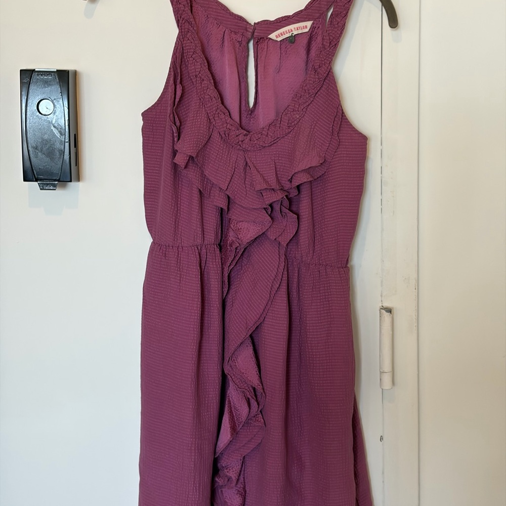 Rebecca Taylor Plum Ruffle Mini Dress